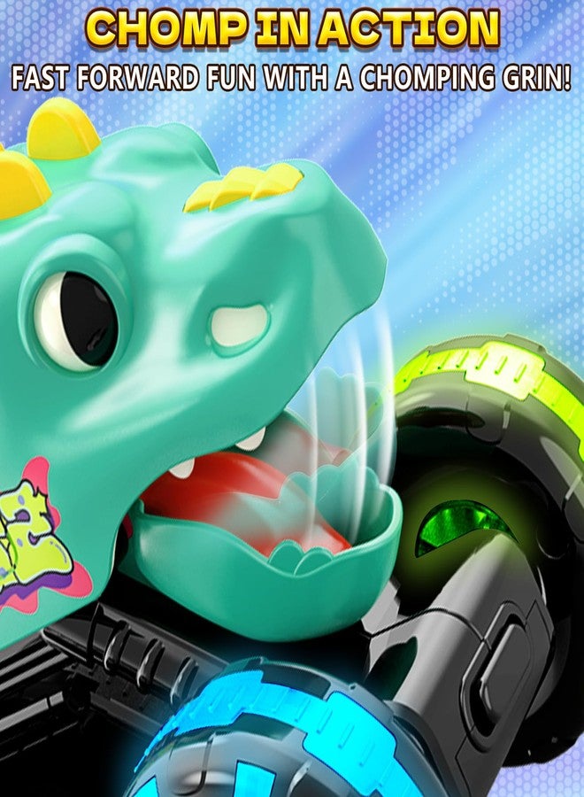 Intoypad 3 Pack Dinosaur Car Toys for Kids Toddlers, Light up Wheels Monster Truck Toys for Boys 2 3 4 5 6 7 8 Years Old Christmas Birthady Gifts Press & Go Dino Trucks Toy for Toddler Boy Baby - Image 5